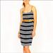 J. Crew Dresses | J. Crew 100% Silk Stripe Blouson Dress Size 0 Euc | Color: Black | Size: 0