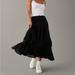 American Eagle Outfitters Skirts | American Eagle Smocked High-Low Midi Skirt | Color: Black | Size: M