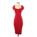 Express Casual Dress - Sheath: Red Solid Dresses - Women's Size 2X-Small