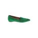 M. Gemi Flats: Green Solid Shoes - Women's Size 35 - Almond Toe