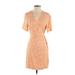 H&M Casual Dress V Neck Short sleeves: Orange Dresses - New - Women's Size Small