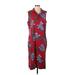 Caribbean Joe Casual Dress: Burgundy Floral Motif Dresses - Women's Size 1X