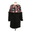 Jacket: Knee Length Black Print Jackets & Outerwear - Women's Size Small