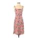 Xhilaration Casual Dress - Midi: Pink Floral Dresses - Women's Size Small