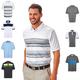 Under Par Herren Golf Pro Qualität Atmungsaktiv Wicking 8 Styles 18 Farben Golf Golf Polo Shirt S Stil 1642 – Weiß/Himmelblau/Grau.