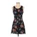 Bar III Casual Dress - A-Line: Black Acid Wash Print Dresses - Women's Size Small