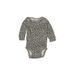 Carter's Long Sleeve Onesie: Gray Leopard Print Bottoms - Size 3 Month