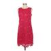 Miami Casual Dress - Shift: Pink Jacquard Dresses - Women's Size Small