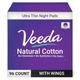 Veeda Ultra Thin Super Absorbent Night Pads are Always Chlorine, Dye and Fragrance Free, Natural Cotton Sanitary Napkins, 96 Count (8 Packs of 12)