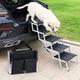 Uross Foldable Folding Dog Steps for Car 5 Steps - Collapsible Dog Steps Ramp for Car and SUV, Aluminum Dog Ramp Step Stairs for Large Dogs,Telescoping Dog Pet Step Stairs Ladder for Truck