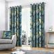 Fusion - Tropical - 100% Cotton Pair of Eyelet Curtains - 90" Width x 72" Drop (229 x 183cm) in Multicolour