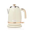 Haden Salcombe Cream Kettle - 1.7L, Rapid Boil, Auto Shut-off, Cordless Base - Lightweight Stainless Steel Electric Kettle, BPA Free - Easy To Use - Easy Pour Spout​