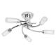 Pair of - Modern 5 Way Polished Chrome Swirl Design Flush Ceiling Lights with Clear and Frosted Glass Shades - Supplied with 10 x 3w G9 LED Bulbs