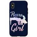 Hülle für iPhone X/XS Piano Girl Gifts Cute Pianist Girl Grand Piano Aquarell