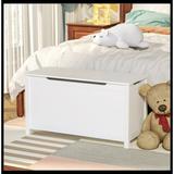 NTYUNRR 30 Inches Wooden Toy Box/Bench w/ Safety Hinged Lid For Boys/Girls Wood in White | 16.7 H x 31.5 W x 13 D in | Wayfair HHLDD-W80835863