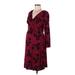 Seraphine Casual Dress - Wrap: Burgundy Floral Motif Dresses - Women's Size 8 Maternity