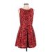 Kensie Casual Dress - A-Line: Red Hearts Dresses - Women's Size Medium