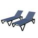 CUSchoice Outdoor 2 Pieces Aluminum Plastic Patio Chaise Lounge with 5 Position Adjustable Backrest and Wheels - N/A