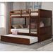 Full Over Full Built-in Design Bunk Bed with Twin Size Trundle,Full-Over-Full Bunk Bed Be Split Into Two Separate Beds