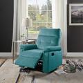 Wenty Luxurious Teal Blue Color Motion Recliner Chair 1Pc Couch Manual Motion Plush Armrest Tufted Back Living Room Furniture Chair | Wayfair