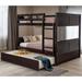 Full Over Full Built-in Design Bunk Bed with Twin Size Trundle,Full-Over-Full Bunk Bed Be Split Into Two Separate Beds