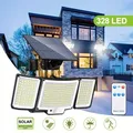 Solar Lights Outdoor 328 /348 LED Bright Security 3 Modes Flood Lights IP65 Waterproof Wall Lamp