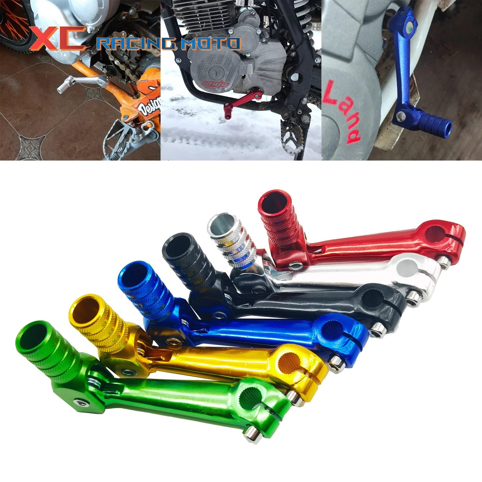 6 Farben Motorrad Aluminium Klapp hebel Schalthebel für Zongshen Bse Kayo Apollo 250cc ATV T2 T4 Motocross Ersatzteile Image