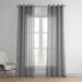Exclusive Fabrics Grommet Solid Faux-linen Sheer Curtain (1 Panel)