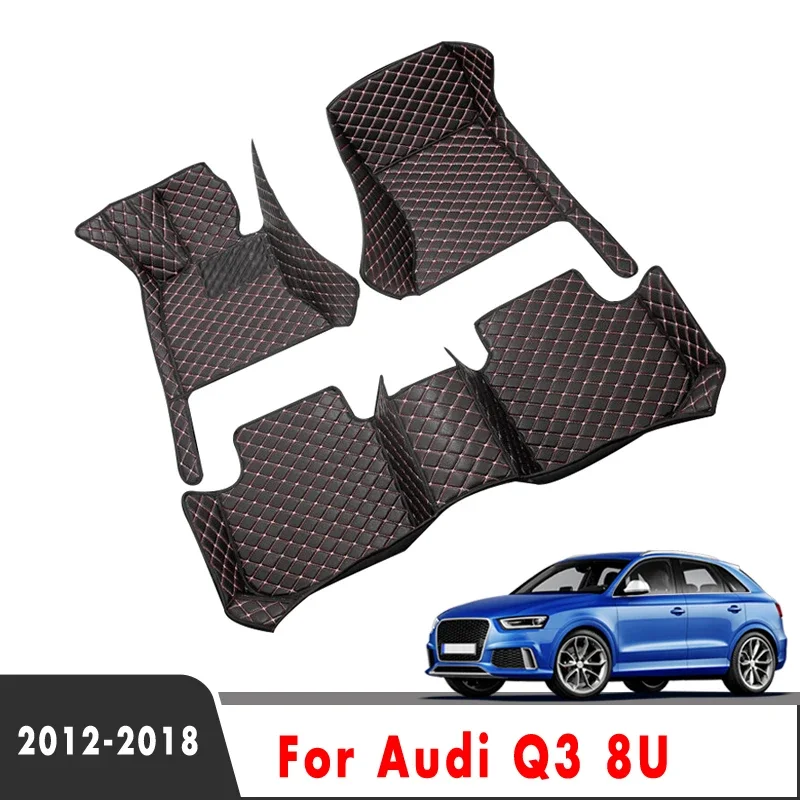 Auto Leder Teppiche Für Audi Q3 8U 2018 2017 2016 2015 2014 2013 2012 Auto Fußmatten Zubehör Dekoration wasserdicht Schützen Image