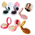 Hair Comb Folding Massage Hair Brush Mini Airbag Massage Hair Brushes Comb With Mirror Portable