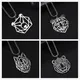 Skyrim Bear Wolf Tiger Leopard Dog Lion Animal Pendant Necklace Stainless Steel Statement Box Chain