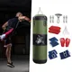 Boxing Sandbag with Gloves Hand Guards Workout Unfilled Bag Fillable Punching Bag for Home Gym