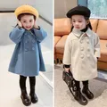 Manteau en laine à Double boutonnage pour fille veste Trench-Coat d'automne et d'hiver vêtements