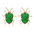 Boucles d'Oreilles Coccinelle Verte Mignonnes et Personnalisées