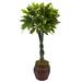 Nearly Natural Green Silk 4.5-foot Money Tree in Planter With Natural Sheet Moss
