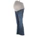 American Star Jeans - Super Low Rise Flared Leg Boyfriend: Blue Bottoms - Women's Size Medium Petite - Dark Wash