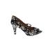 Naturalizer Heels: Slip-on Stilleto Feminine Ivory Print Shoes - Women's Size 9 - Open Toe