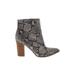 Carlos by Carlos Santana Boots: Gray Snake Print Shoes - Women's Size 9 1/2 - Pointed Toe