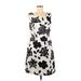 AGB Casual Dress - Mini Scoop Neck Sleeveless: Ivory Print Dresses - Women's Size 8