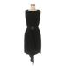 Anne Klein II Casual Dress Scoop Neck Sleeveless: Black Solid Dresses - Women's Size 8