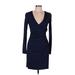 Max Studio Casual Dress - Wrap: Blue Dresses - Women's Size Medium