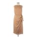 Ann Taylor Casual Dress - Wrap: Tan Dresses - Women's Size 8