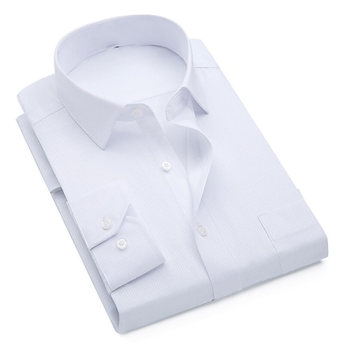 Homme Chemise Chemise rayée Résistant aux plis Plaid / Rayé / Chevron Mariage Usage quotidien Noir / Blanc Blanche Bleu Roi Bleu manche longue Col rabattu Printemps Automne Vêtement Tenue