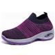 Femme Basket Chaussures Flyknit Extérieur du quotidien Talon Bas Bout rond Décontractées Confort Minimalisme Marche Tissage Volant Mocassins Noir Violet Gris