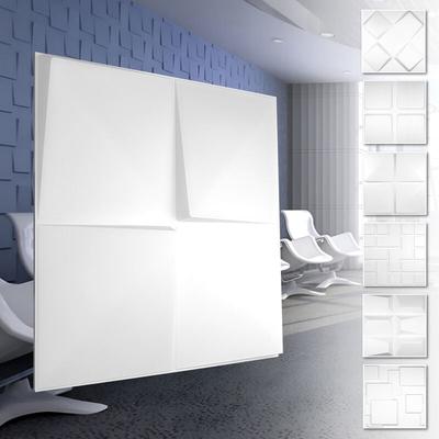 3D Wandpaneele aus pvc Kunststoff - weiße Wandverkleidung mit 3D Optik - Cube Motive: 1 Platte / Image