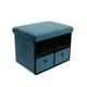 Banc de rangement pliable design velours bleu