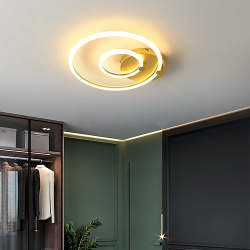 LED Deckenleuchte Kreis Ring Nordic Gold Acryl 2 3 5 6 Köpfe Außenbeleuchtung Wohnzimmer Deckenleuchte Einfache Moderne Kunst Deckenleuchte Luxus LED Schlafzimmer Licht AC220V Image