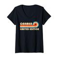 Damen CARMEN Surname Retro Vintage 80s 90s Birthday Reunion T-Shirt mit V-Ausschnitt
