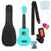 Concert Ukulele for Beginners Professional Ukulele for Kids Ukelele 21 Adult Starter Bundle kit Hawaiian Uke with Gig Bag Digital Tuner Strap Aquila String Picks Cloth Green