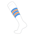 TCK Elite Baseball Football Knee High Striped Socks (F) White Baby Blue Tennessee Orange (L)